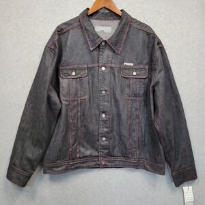 NWT Vintage Iceberg Ice Jeans Denim Jacket Mens 54 Gray 2X Y2K Hip Hop Oversized